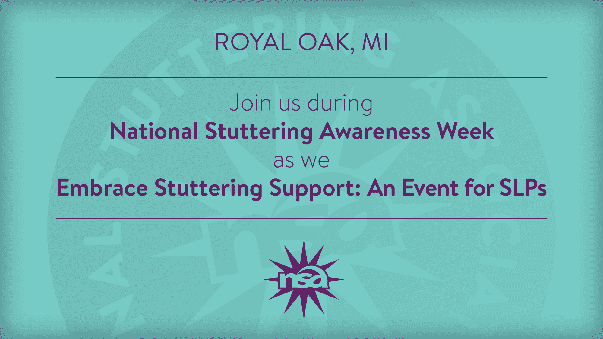 Royal Oak, MI Embrace Stuttering Support: An Event for SLPs