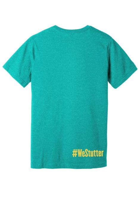 Back of Annual Conference 3/4 T-Shirt with the hashtag "#westutter" printed in yellow on the lower right side.